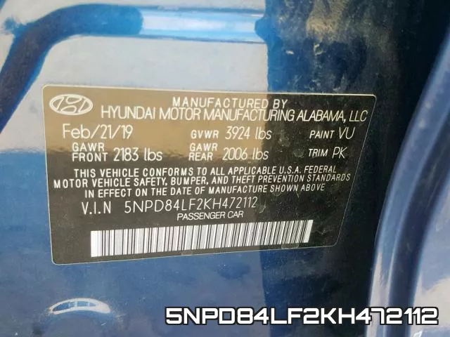 5NPD84LF2KH472112 фото 2