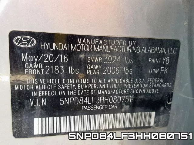 5NPD84LF3HH080751 фото 2