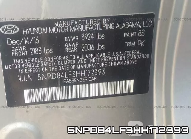 5NPD84LF3HH172393 фото 10