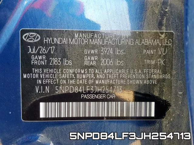5NPD84LF3JH254713 фото 2