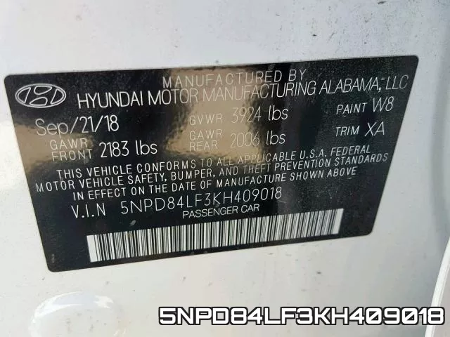 5NPD84LF3KH409018 фото 2