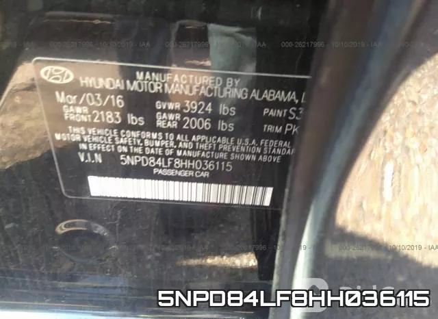 5NPD84LF8HH036115 фото 9