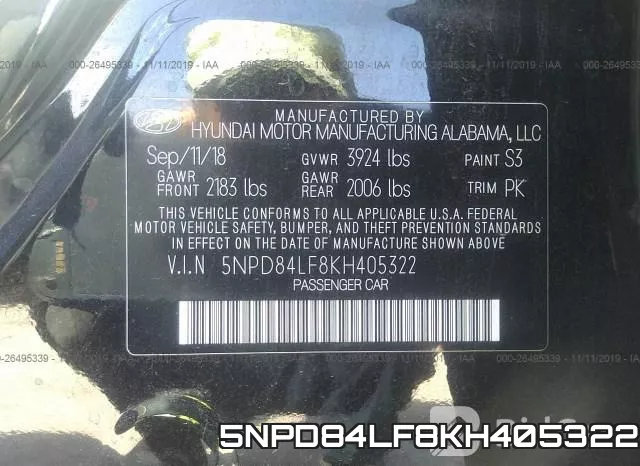 5NPD84LF8KH405322 фото 10