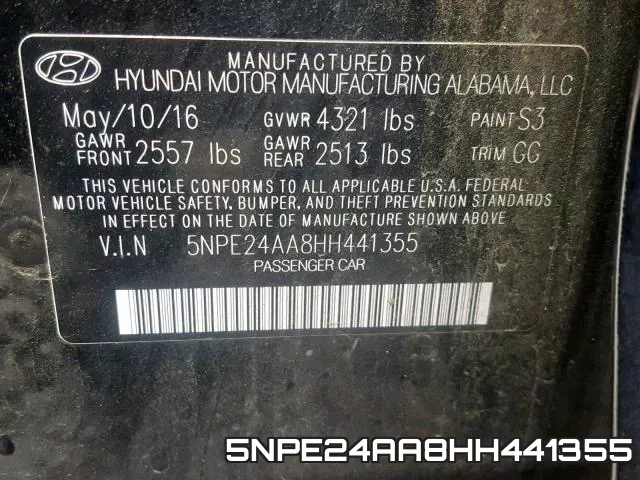 5NPE24AA8HH441355 фото 2