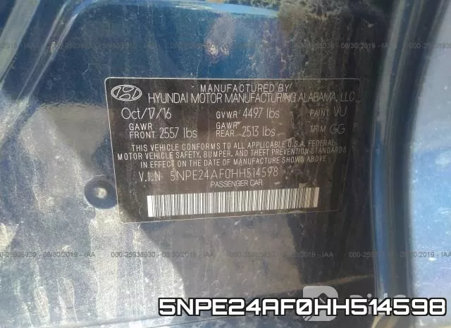 5NPE24AF0HH514598 фото 9
