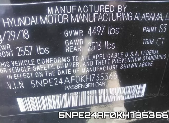 5NPE24AF0KH735366 фото 10