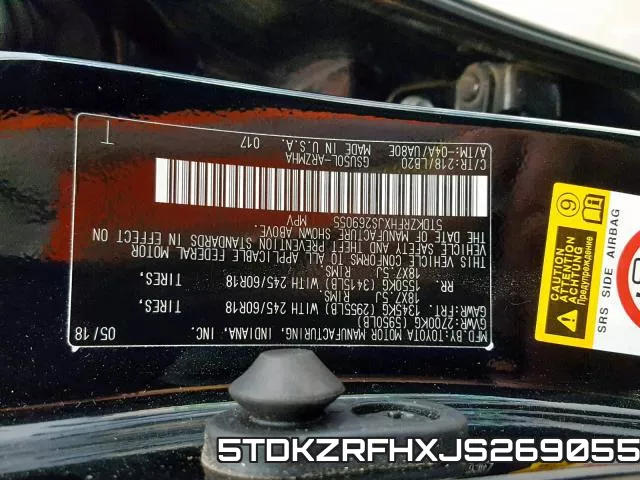 5TDKZRFHXJS269055 фото 2