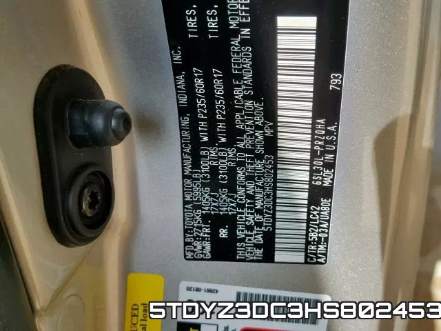 5TDYZ3DC3HS802453 фото 2