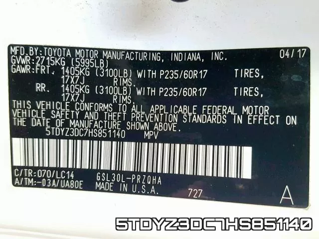5TDYZ3DC7HS851140 фото 2
