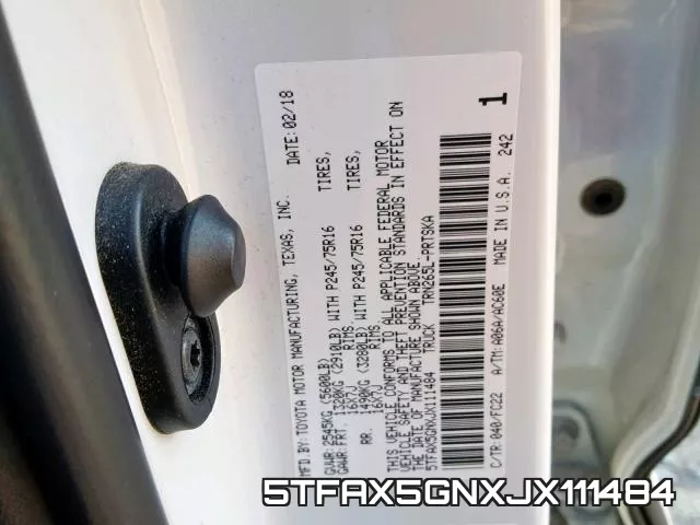 5TFAX5GNXJX111484 фото 2