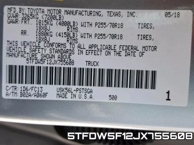 5TFDW5F12JX755608 фото 2
