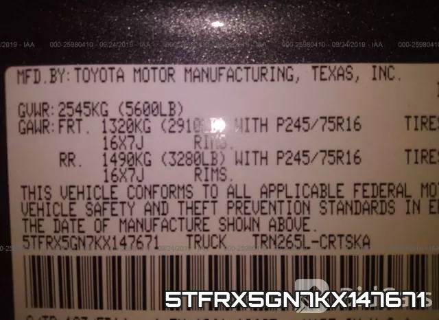 5TFRX5GN7KX147671 фото 10