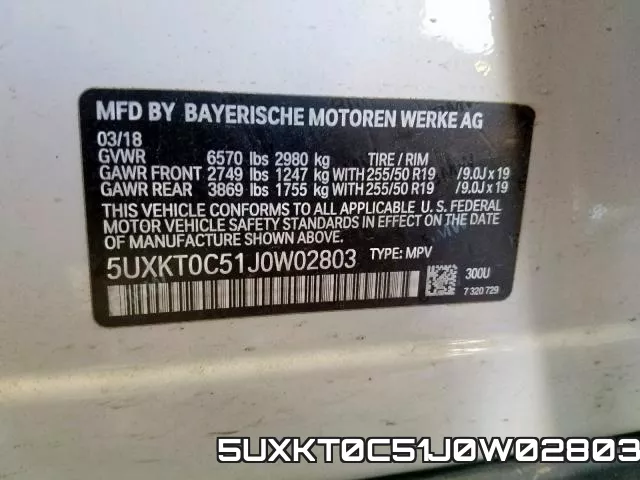 5UXKT0C51J0W02803 фото 2