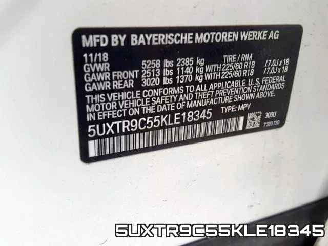 5UXTR9C55KLE18345 фото 2