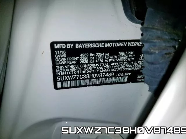 5UXWZ7C38H0V87489 фото 2