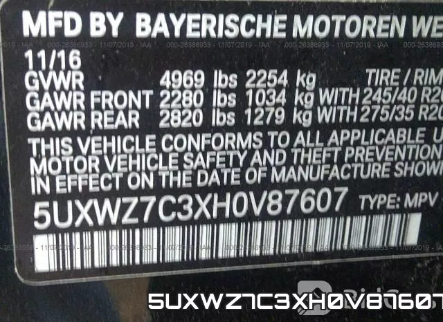 5UXWZ7C3XH0V87607 фото 10
