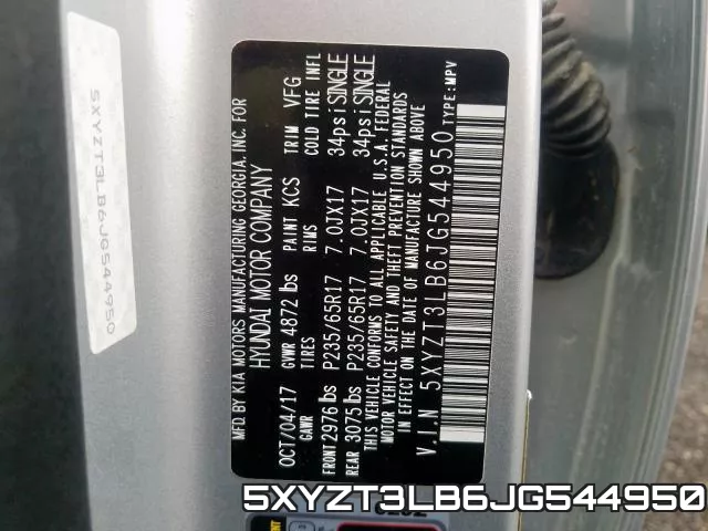 5XYZT3LB6JG544950 фото 2