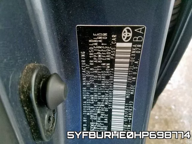 5YFBURHE0HP698774 фото 2