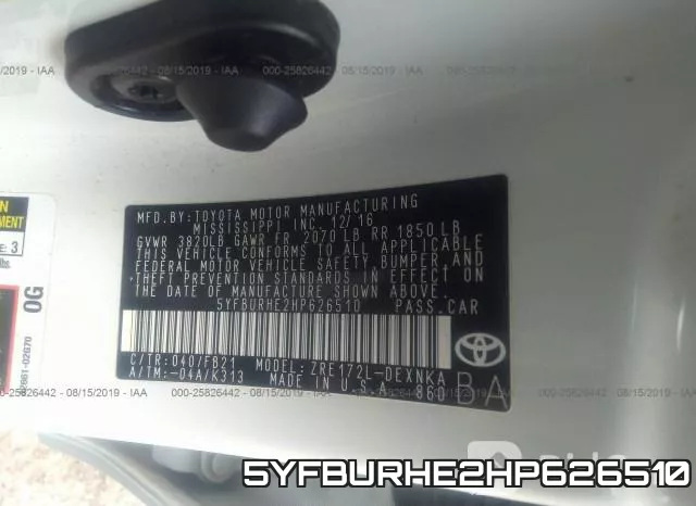 5YFBURHE2HP626510 фото 10