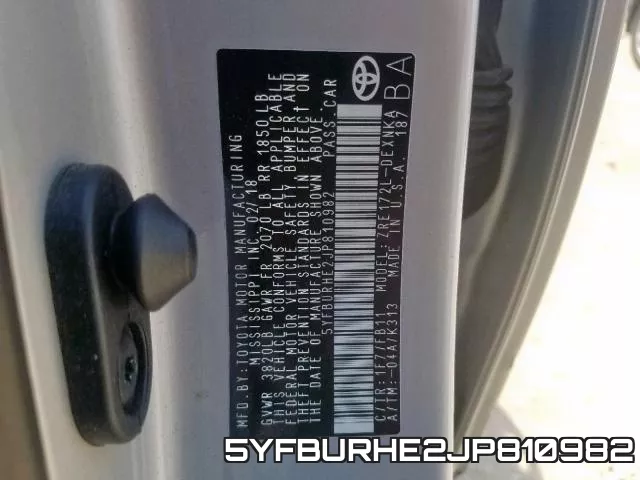 5YFBURHE2JP810982 фото 2