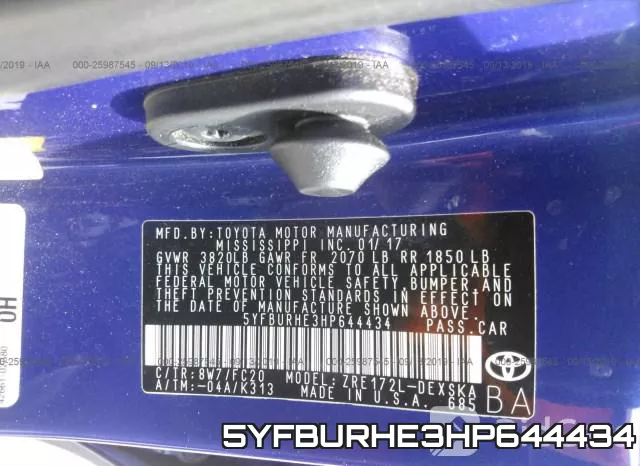 5YFBURHE3HP644434 фото 10