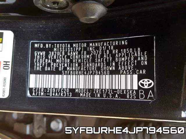 5YFBURHE4JP794560 фото 2