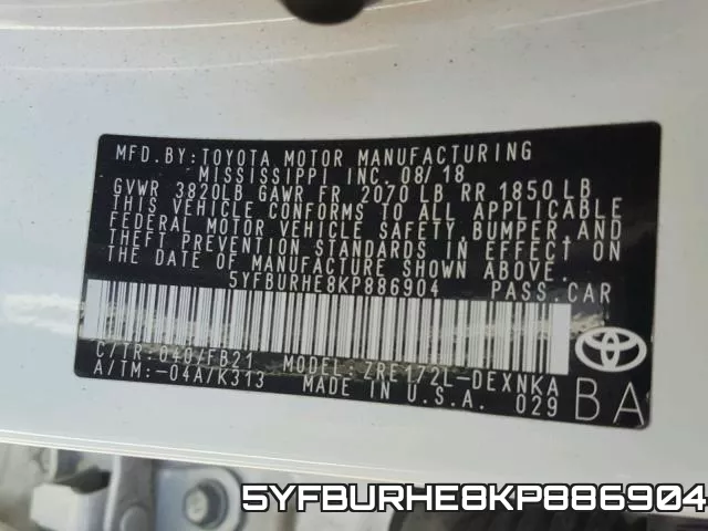 5YFBURHE8KP886904 фото 2