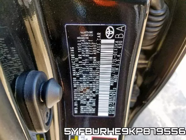 5YFBURHE9KP879556 фото 2