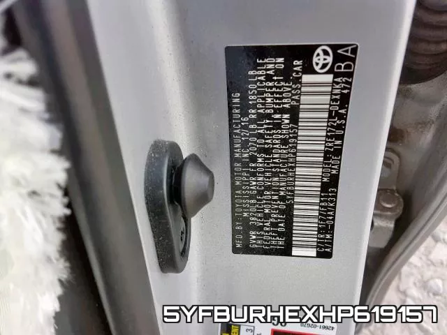 5YFBURHEXHP619157 фото 2