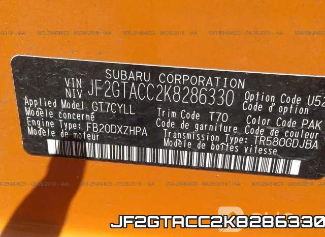 JF2GTACC2K8286330 фото 10