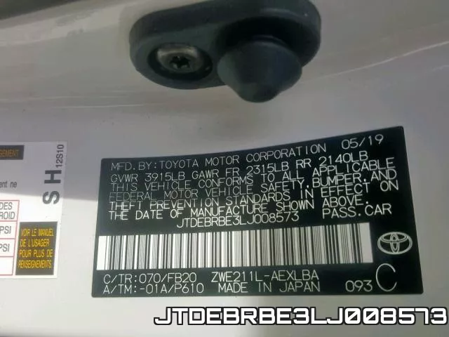JTDEBRBE3LJ008573 фото 2