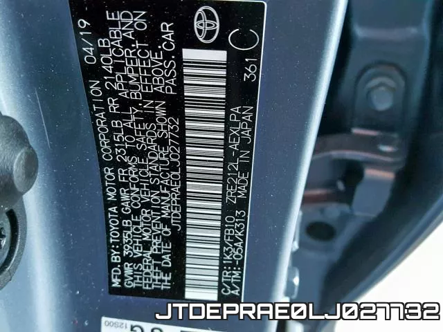JTDEPRAE0LJ027732 фото 2