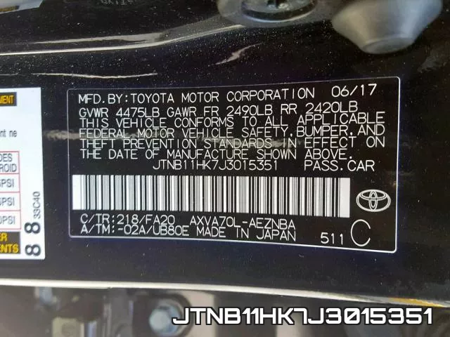 JTNB11HK7J3015351 фото 2