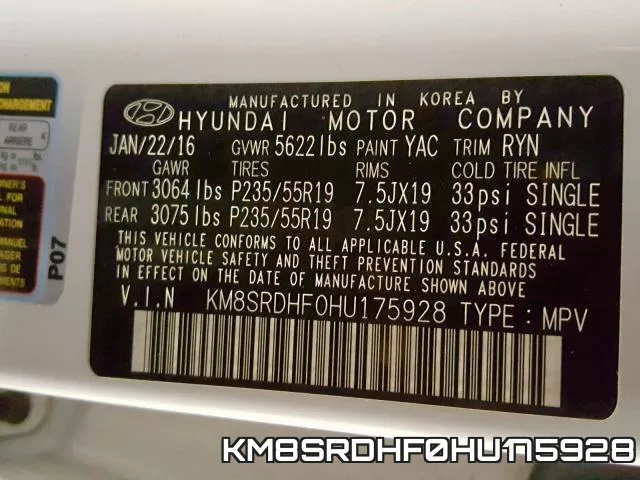KM8SRDHF0HU175928 фото 2