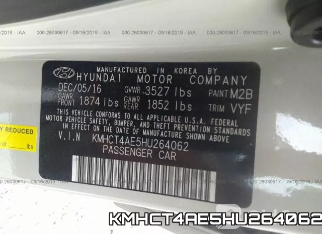 KMHCT4AE5HU264062 фото 10