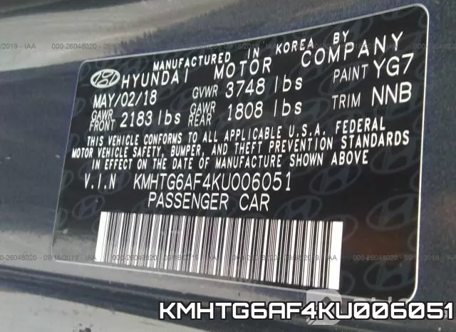 KMHTG6AF4KU006051 фото 10