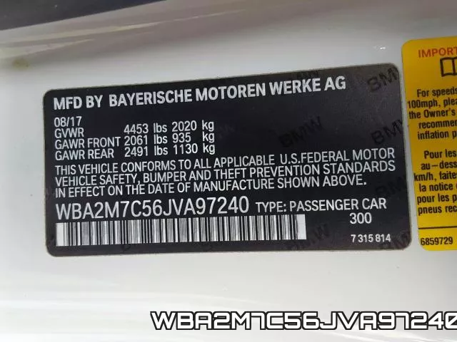 WBA2M7C56JVA97240 фото 2