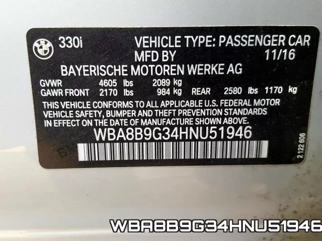 WBA8B9G34HNU51946 фото 2
