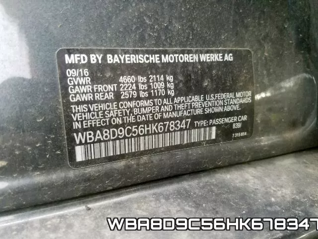 WBA8D9C56HK678347 фото 2