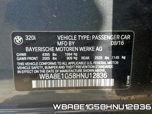 WBA8E1G58HNU12836 фото 2