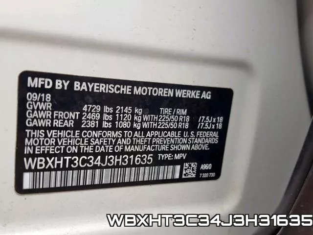 WBXHT3C34J3H31635 фото 2