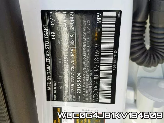 WDC0G4JB1KV184609 фото 2
