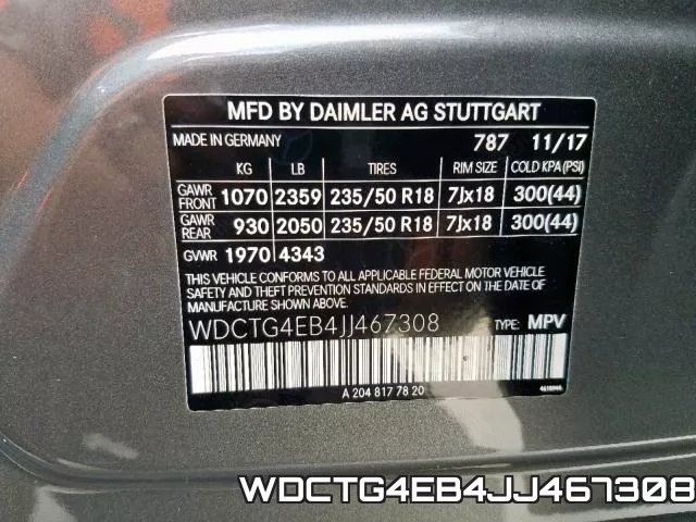 WDCTG4EB4JJ467308 фото 2