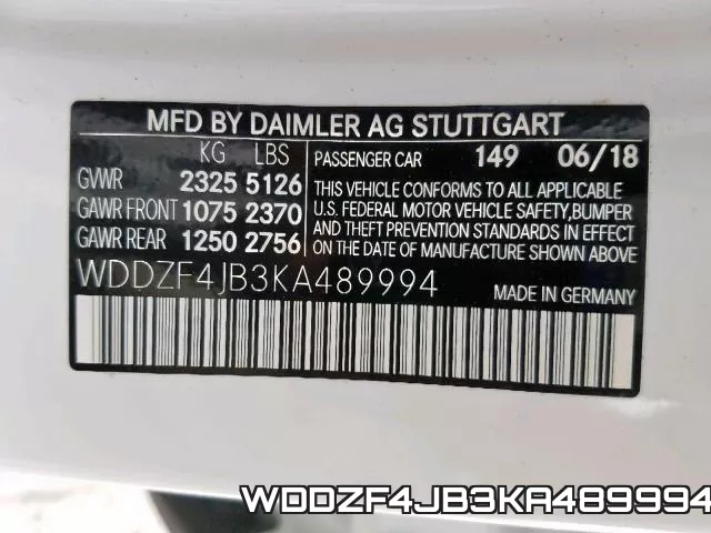 WDDZF4JB3KA489994 фото 2