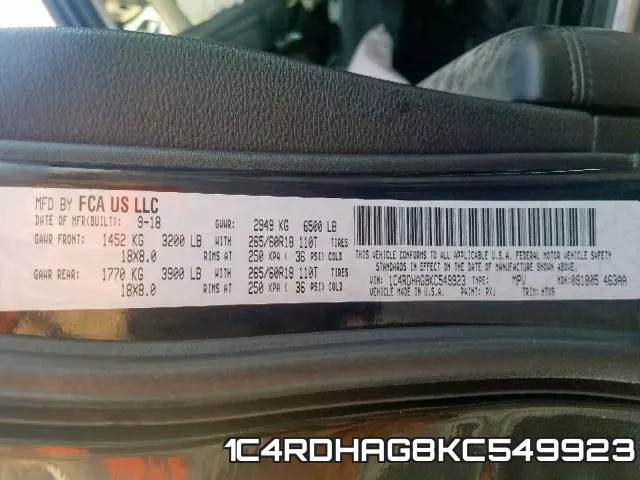 1C4RDHAG8KC549923 фото 2