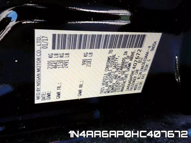 1N4AA6AP0HC407672 фото 2