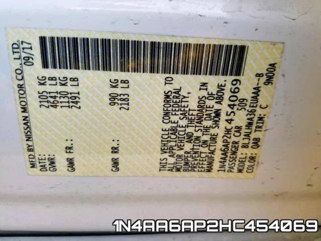 1N4AA6AP2HC454069 фото 2