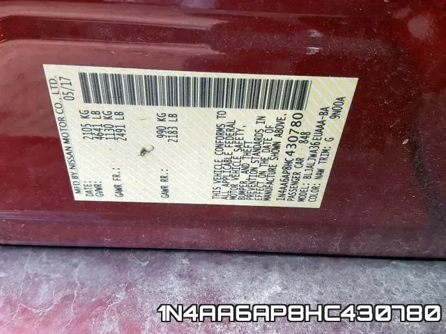 1N4AA6AP8HC430780 фото 2