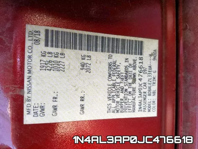 1N4AL3AP0JC476618 фото 2
