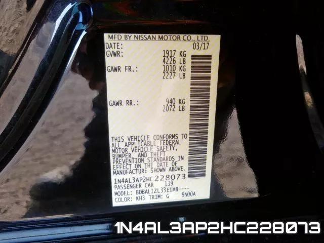 1N4AL3AP2HC228073 фото 2